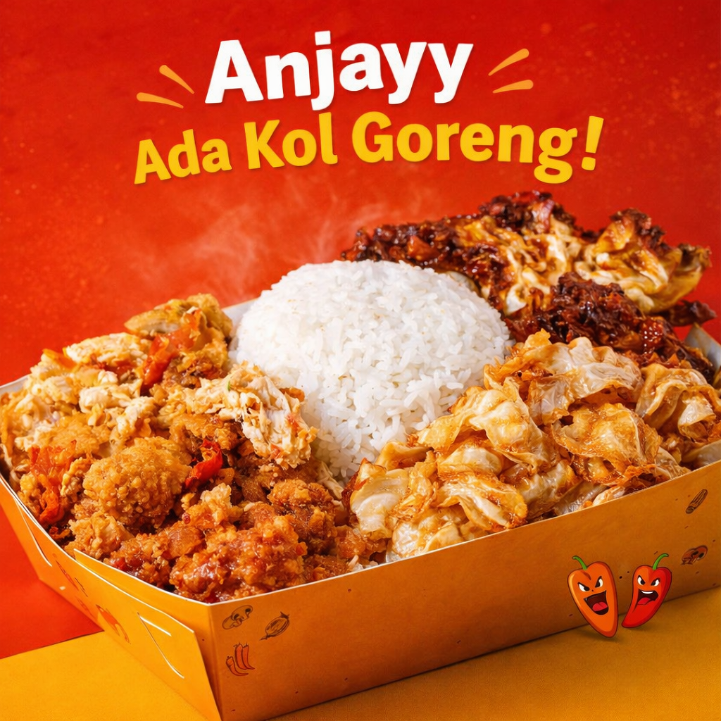 Nasi + ayam geprek Original (Lv 1-7) + Akhirnya ada kol goreng!!