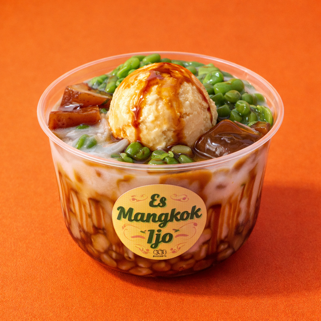 Es Cendol Gula Merah dengan Es Krim Durian ( bila stock habis diganti dengan es krim Vanilla)