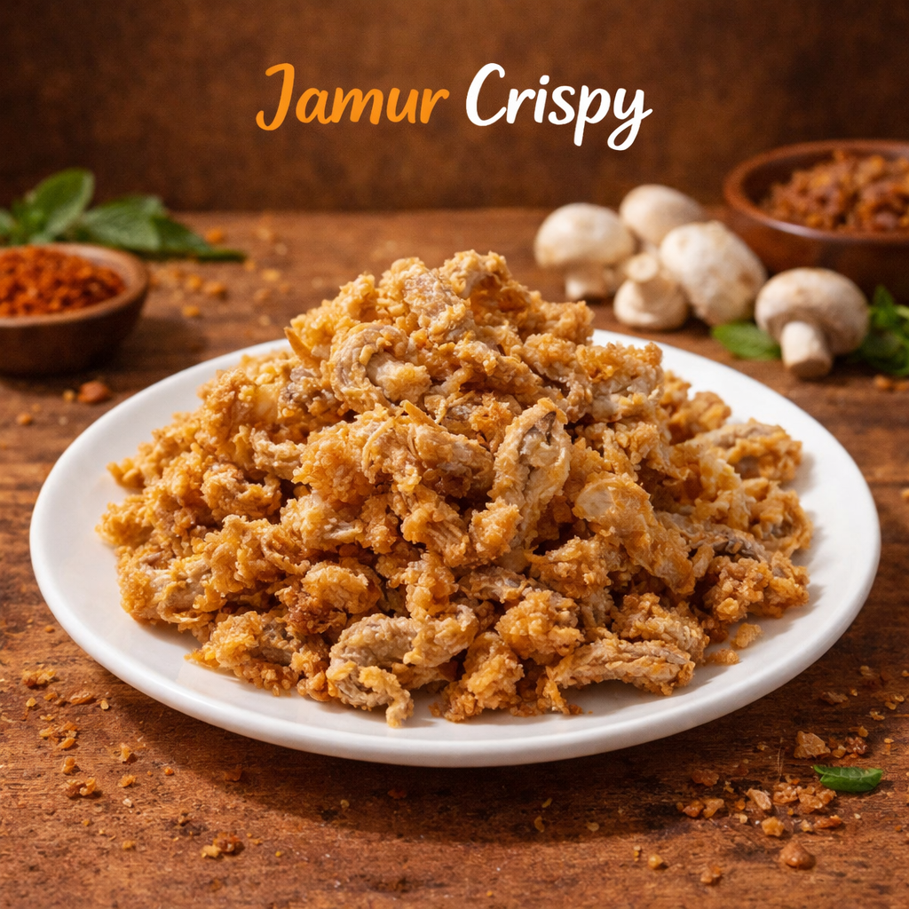 jamur suwir goreng kering yang dimasak pedas manis