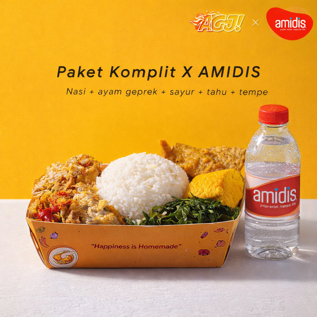 Nasi + Ayam Geprek + Sayur + Tahu + Tempe